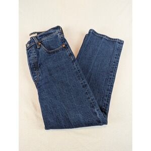 Levi's Ribcage Straight Jeans Dark Wash Button Fly Women's Size 28